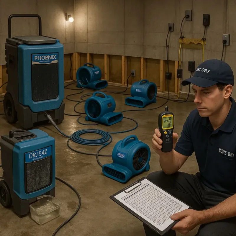 Structural Drying and Dehumidification process in Methuen, MA